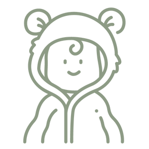 icon of cartoon toddler with bear hoodie