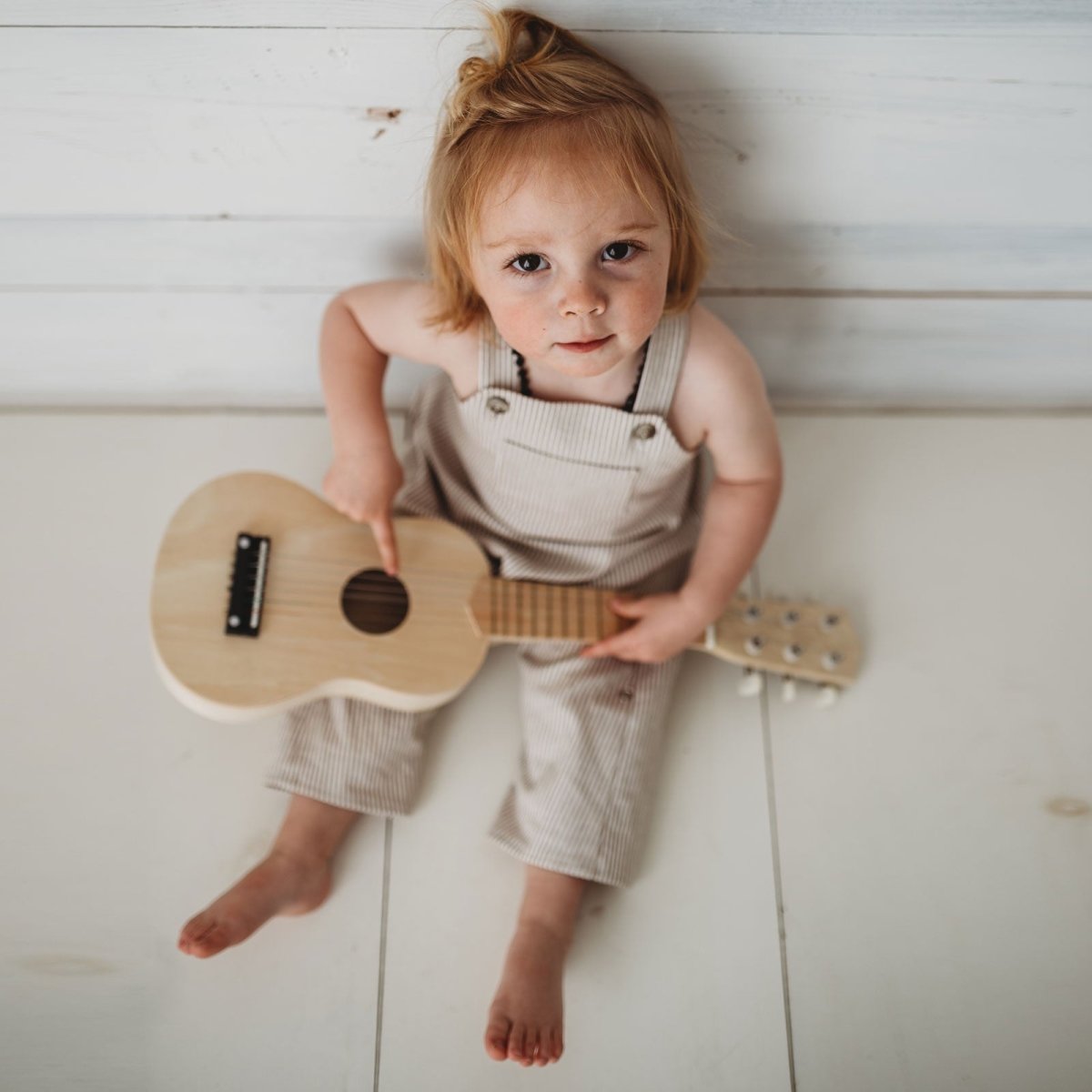 green linen baby short-alls 