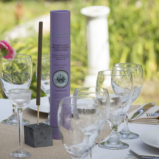 Nantucket Spider Mosquito & Fly Repelling Outdoor Garden Incense Sticks on a table