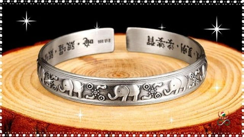 Bracelet Vintage ’Elephant’ en Argent Sterling 925