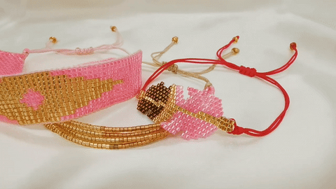 Trio de bracelets brésiliens été Pink