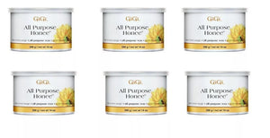 Gigi  Honee Wax All Purpose Natural Hair Remove 14oz - 6 Jars - Four Seasons Beauty Supply 
