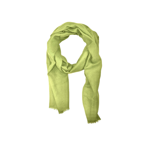 Apple green light cashmere shawl / long scarf by Ethical Cashmere