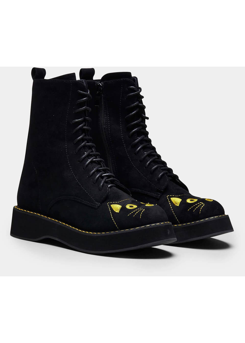 Koi Footwear Felix Cat Face Boots Black 