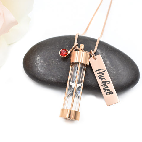 rose gold hourglass urn necklace