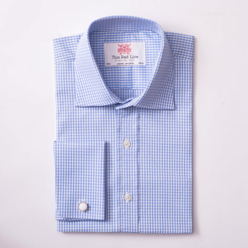 Thin red line Mens Shirt, Pencil check Classic fit shirt, Blue – Thin ...