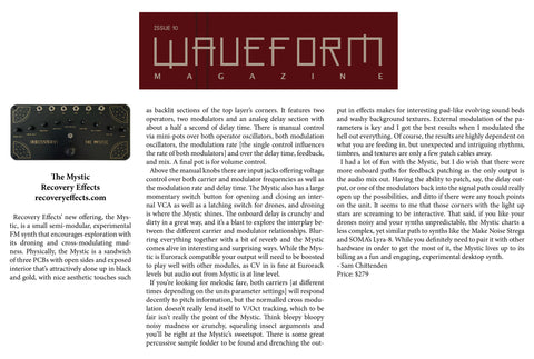 Waveform Magazine Recovery Effects The Mystic desktop synth review
