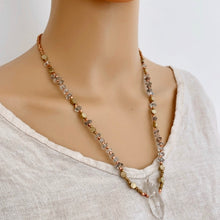 Herkimer diamond gold and copper necklace