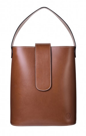 tan bucket bag