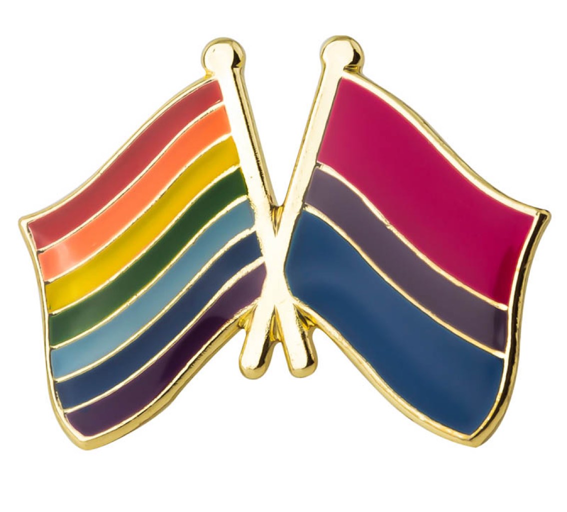 Bisexual Rainbow Crossed Flags Lapel Pin Patchesohoul