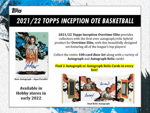 TOPPS - 2022 Overtime Elite Inception Basketball - Hobby Box (PREORDER)