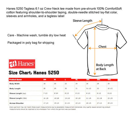 Hanes Large T Shirt Size Chart