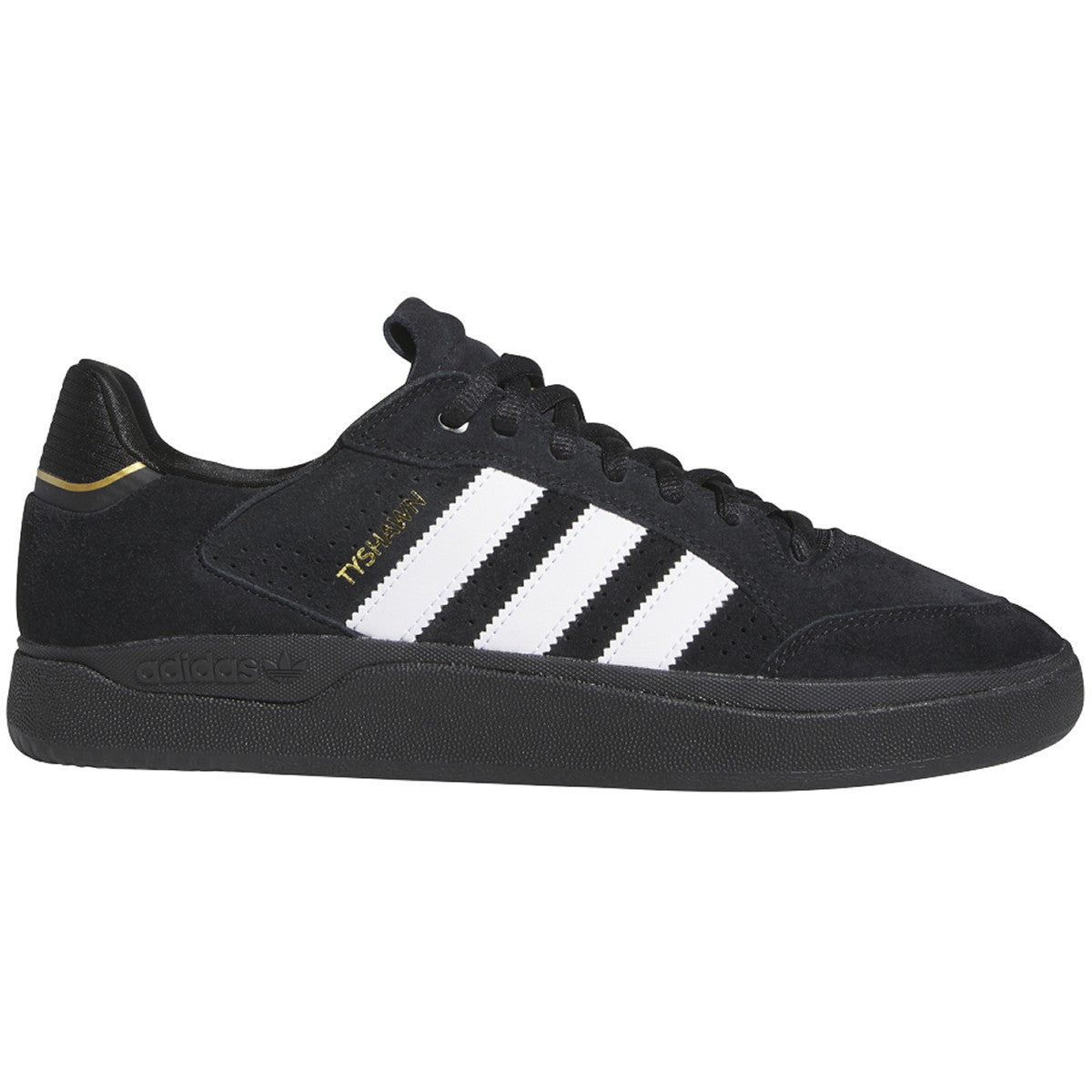 Adidas Tyshawn Skate Shoe - Black/Black/Gold