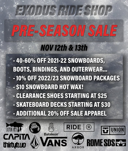 Exodus Ride Shop Snow Sale