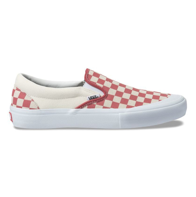 Vans Slip On Pro Skate Shoes - Checkerboard Mineral Red – Exodus Ride Shop