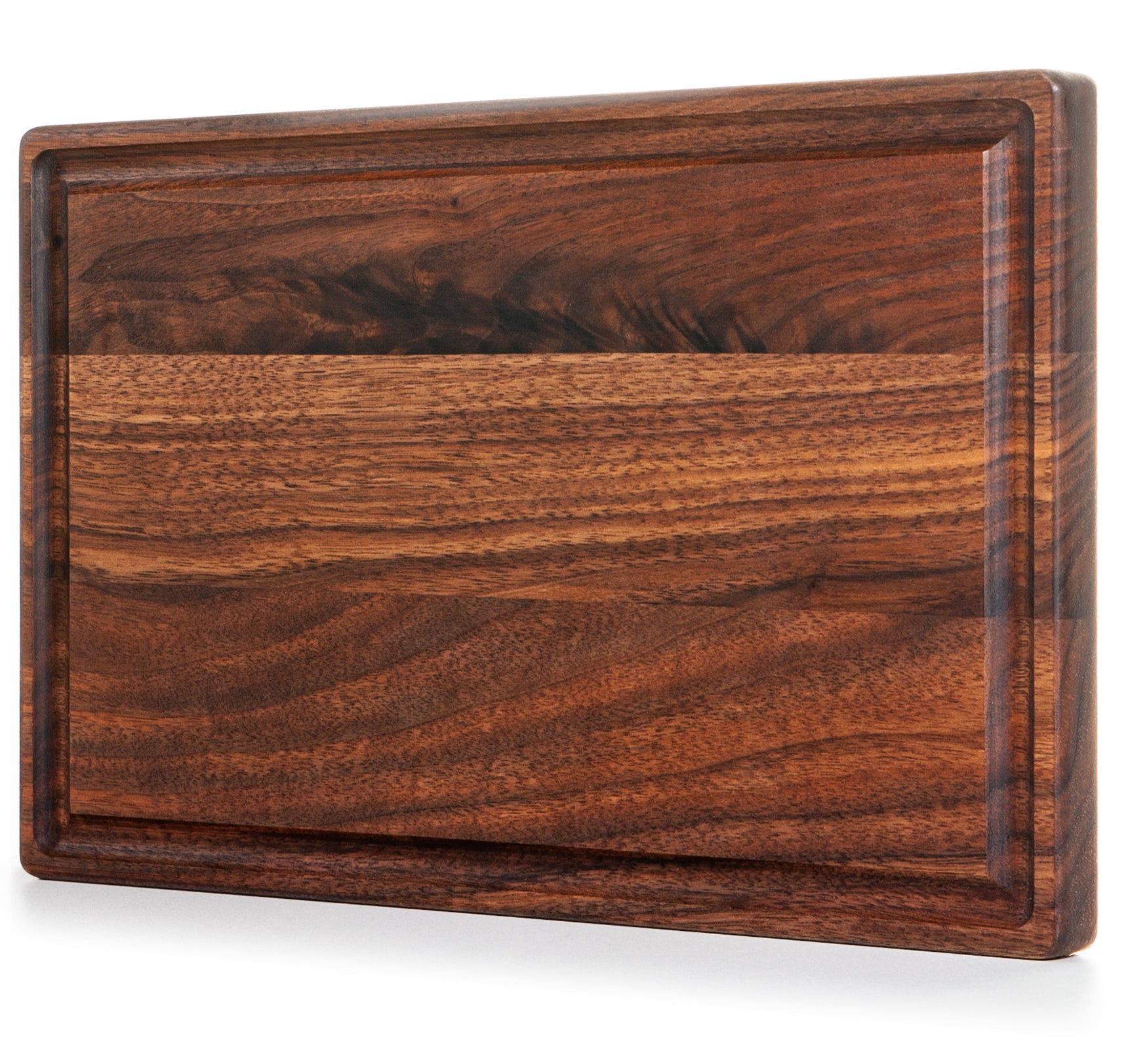 12x8x0.75'' Flat Grain Walnut Cutting Board with Juice Grooves - Mevell.com product image