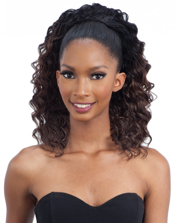 A B S Ponytail Clutcher Synthetic Hair Extension Curly Hair Extension Brown  Set of1