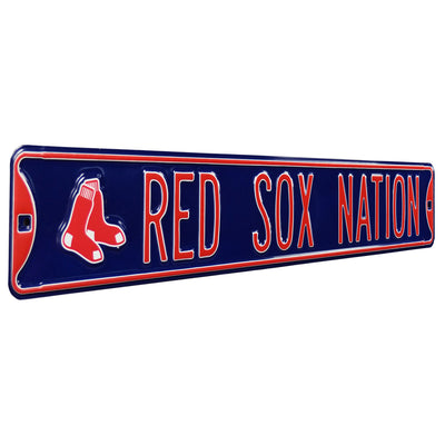 Boston Red Sox Steel Street Sign With Logo Red Sox Nation Logo Authenticstreetsigns