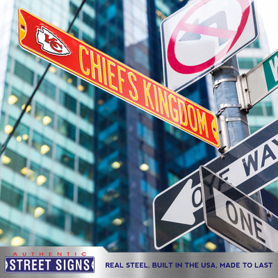 Kansas City Chiefs Steel Street Sign With Logo Chiefs Kingdom Authenticstreetsigns