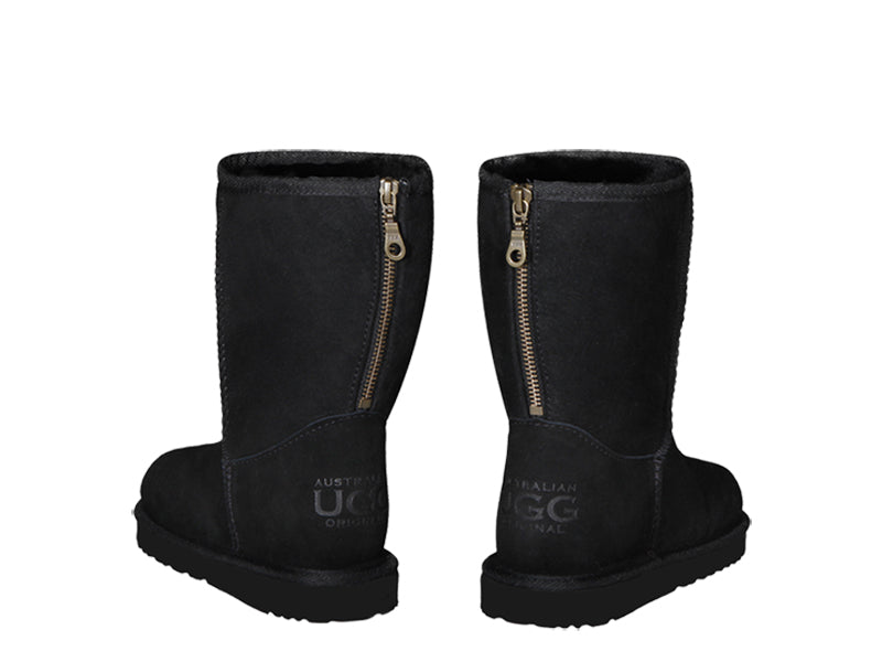 ugg short boots with zipper