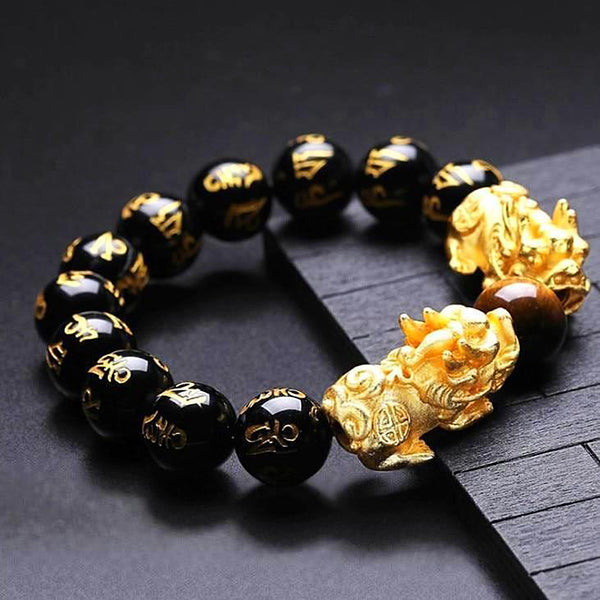 feng shui black obsidian bracelet