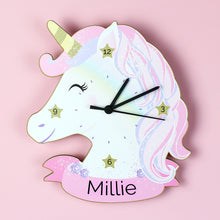 Load image into Gallery viewer, Personalised Unicorn Clock

