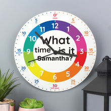 Load image into Gallery viewer, Personalised What Time Is It? Wooden Clock

