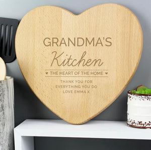 Personalised Heart Kitchen Chopping Board