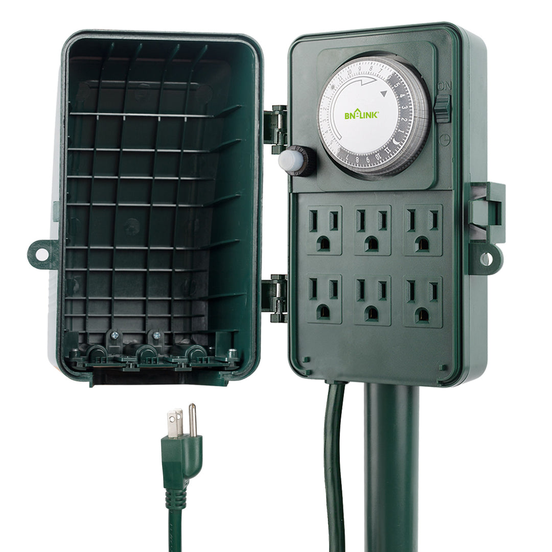 Eco Plugs Outdoor 3-Outlet Yard Stake Timer with Remote Control
