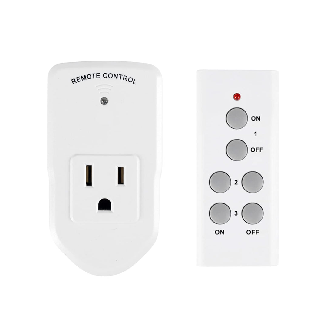 Wireless Outlet Plug with Wall Switch & Braille ON and OFF Mark-White