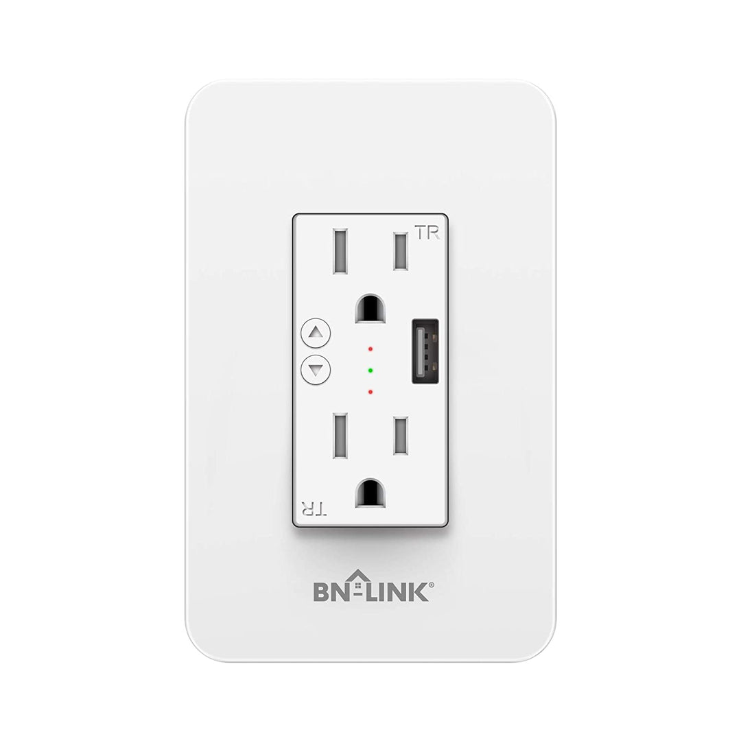 BN-LINK Smart Wi-Fi Plug Outlet, Remote Control by App, Alexa, FI, ETL Listed.