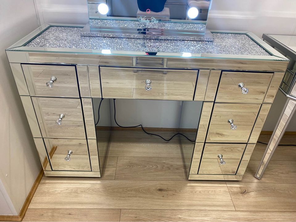 PRE-ORDER! 1.2m - 7 Drawers Mirrored Makeup Dressing Table ...