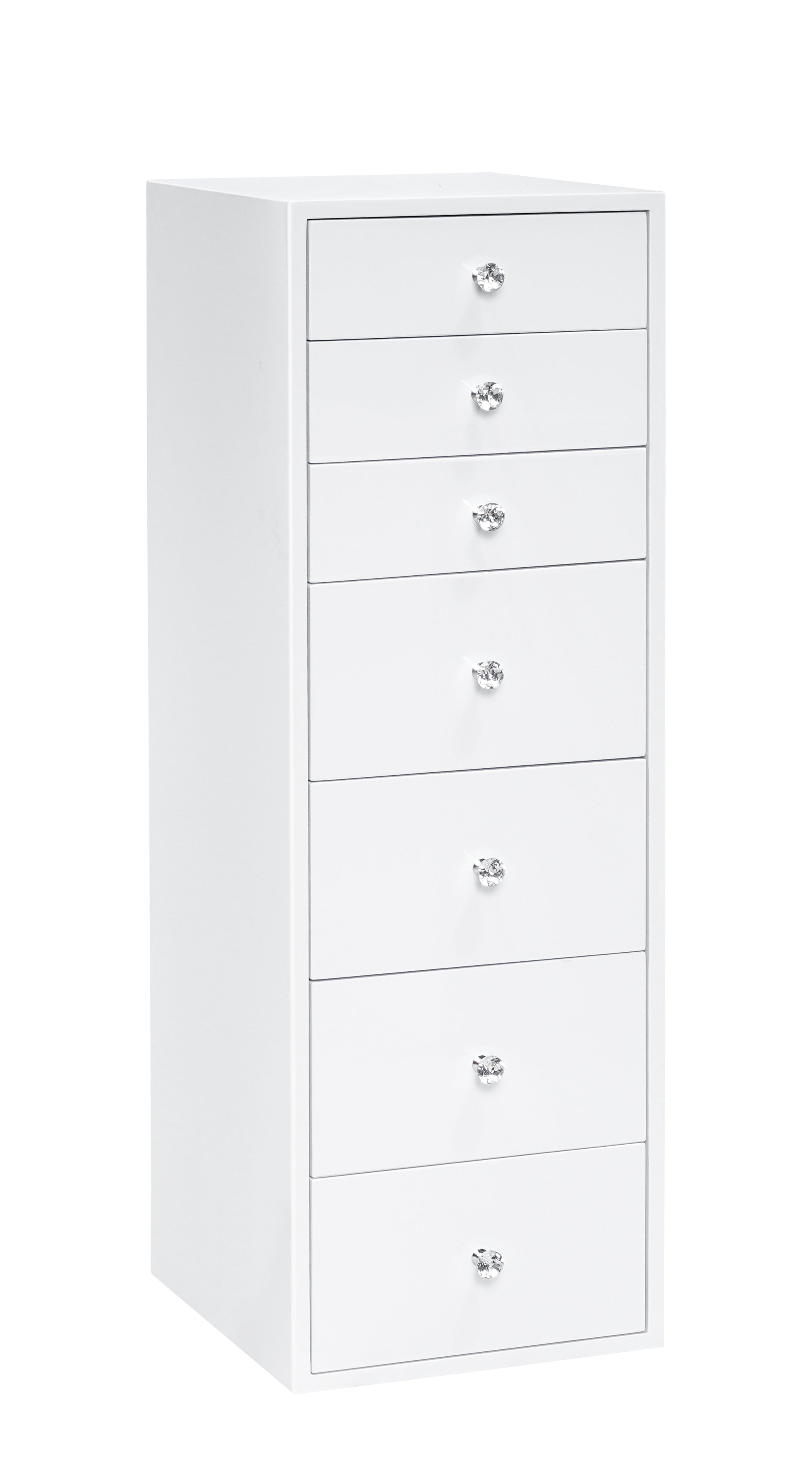 7 Drawers Makeup Storage Tallboy White Vanity Chic Mirrors