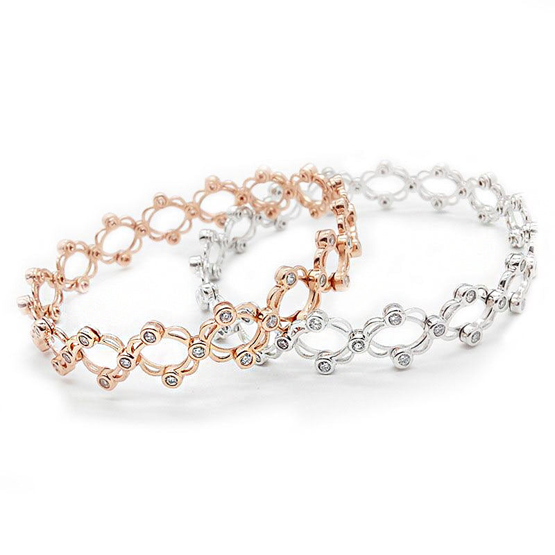 2 In 1 Flexible Ring Bracelet In Silver Rose Gold Shaadimagic