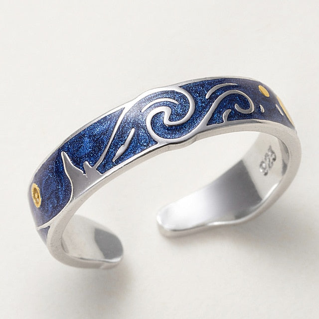 van gogh starry night ring