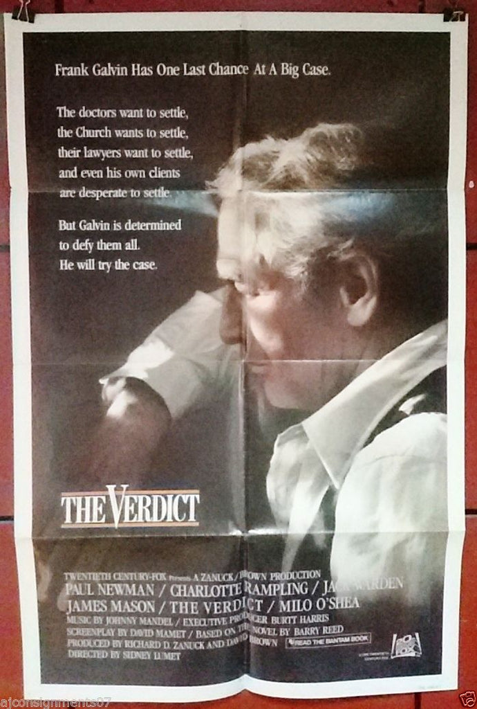 The Verdict Paul Newman Original 41x27 Us Movie Poster 80s Braichposters
