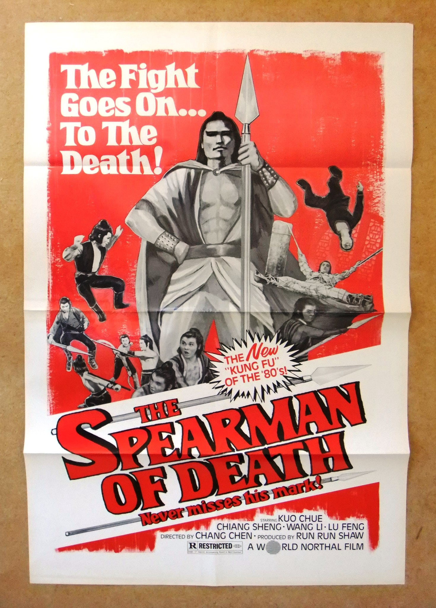 THE SPEARMAN OF DEATH {Phillip Chung-F} 41"x27" Original Movie US Poster 80s