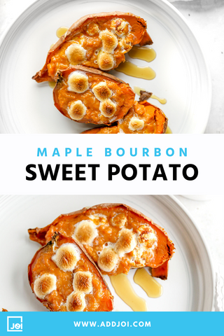 5-Ingredient Boozy Maple Bourbon Twice Baked Sweet Potatoes For That Thanksgiving Win | Made with JOI
