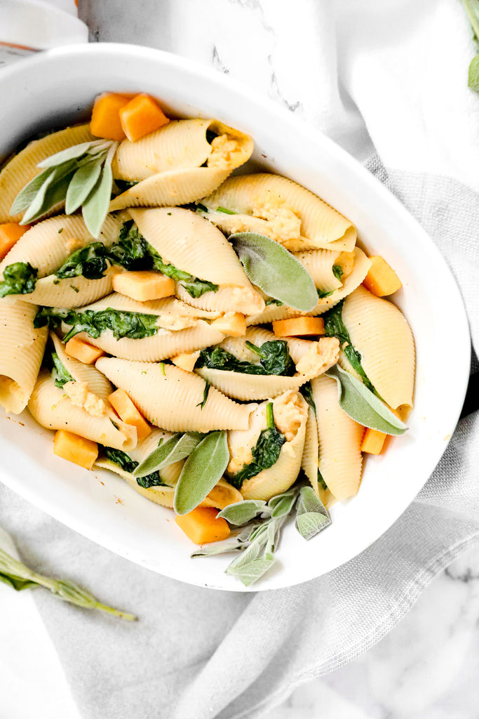 Butternut Squash and Spinach Stuffed Shells Made with JOI