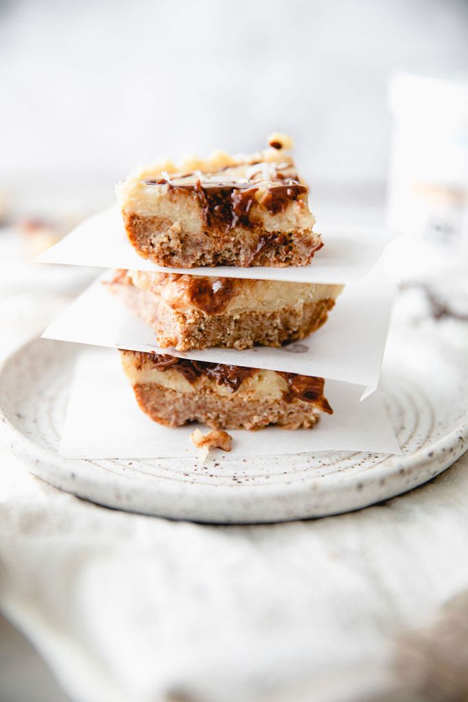 vegan somoa cookie bar