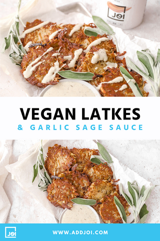 Vegan Latkes with Sage Garlic Sauce For The Win This Hanukkah | Made with JOI
