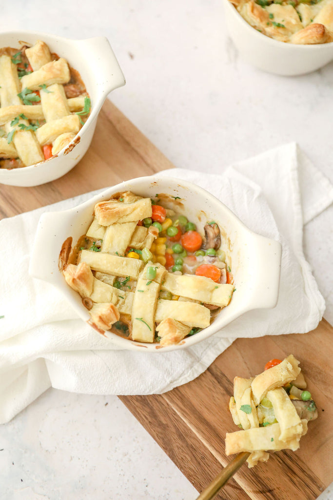 individual latticed veggie pot pies