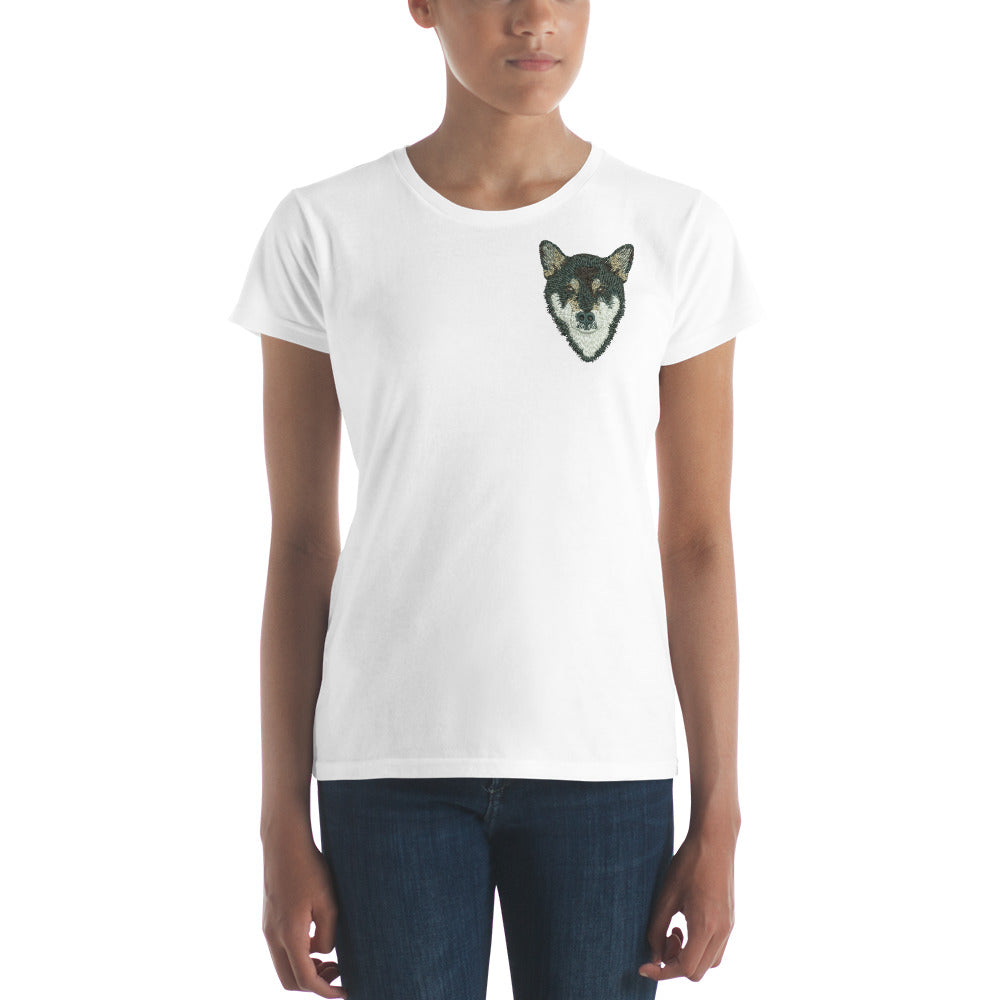 Embroidered Face T-Shirt - Women's (Dog, Cat, Human)