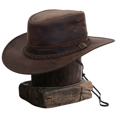 Leather Cowboy hat Genuine leather Hat Wide Brim western Hat Men