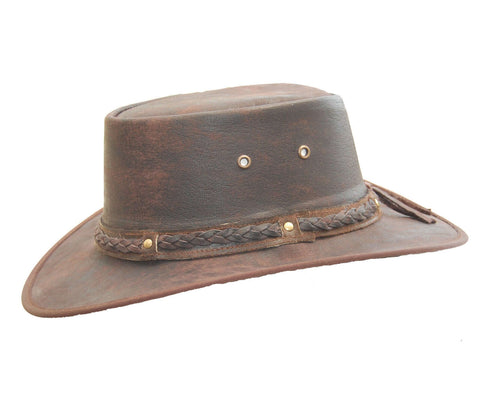 Kids Children's Brown Leather Bush Hat Cowboy Hat One Size 55cm Boy/Gi –  Lesa Collection