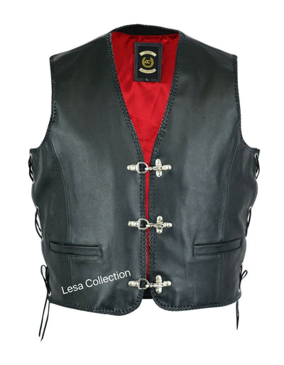 Real Leather Motorbike Cut off Vest With Chrome Biker Sons of 