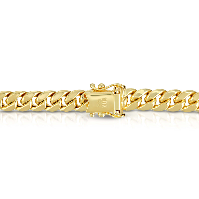 6.5MM MIAMI CUBAN LINK - HOLLOW 10K GOLD CHAIN - BOX CLASP LOCK – Super ...