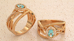 Diamond & Gemstone Yellow Gold Ring