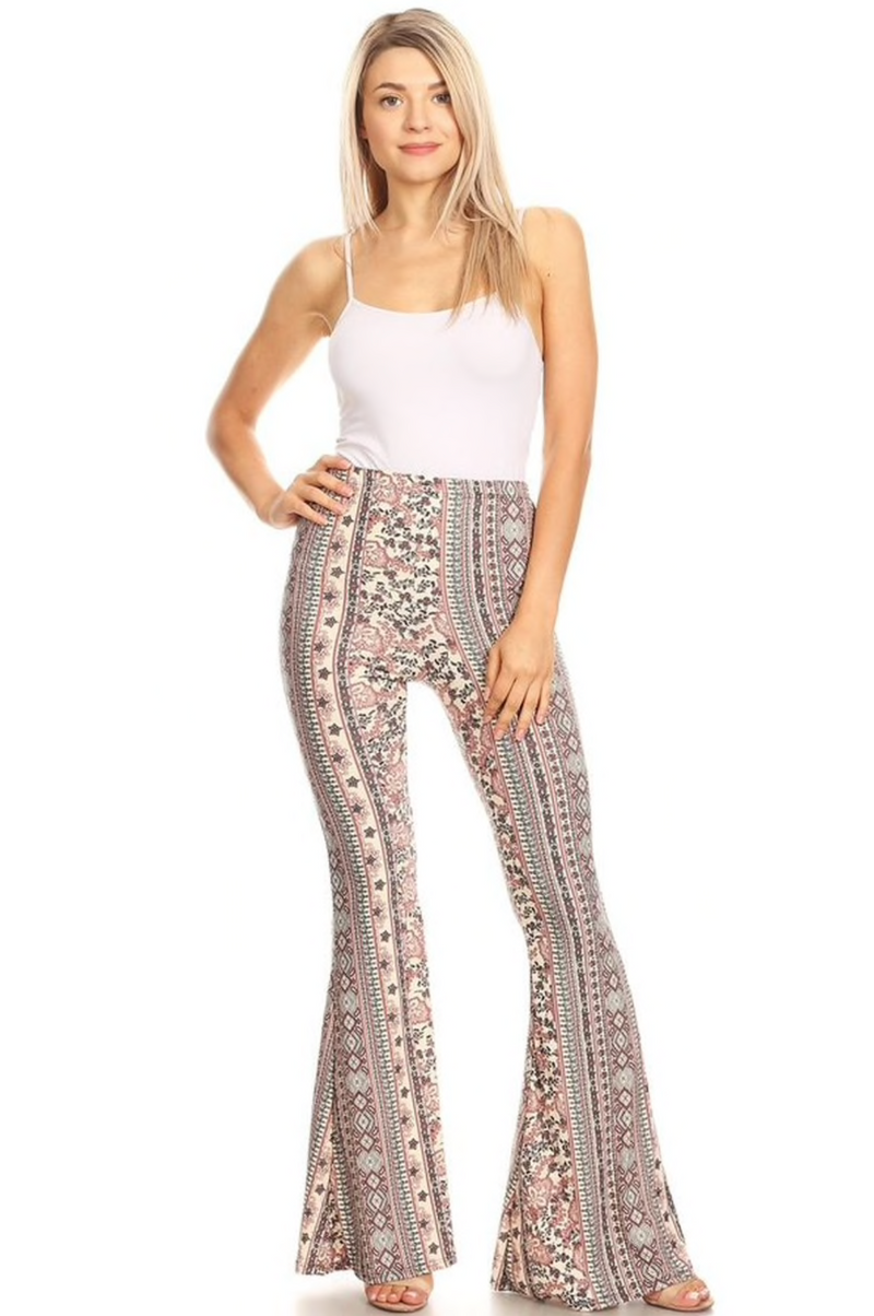 aztec flared trousers