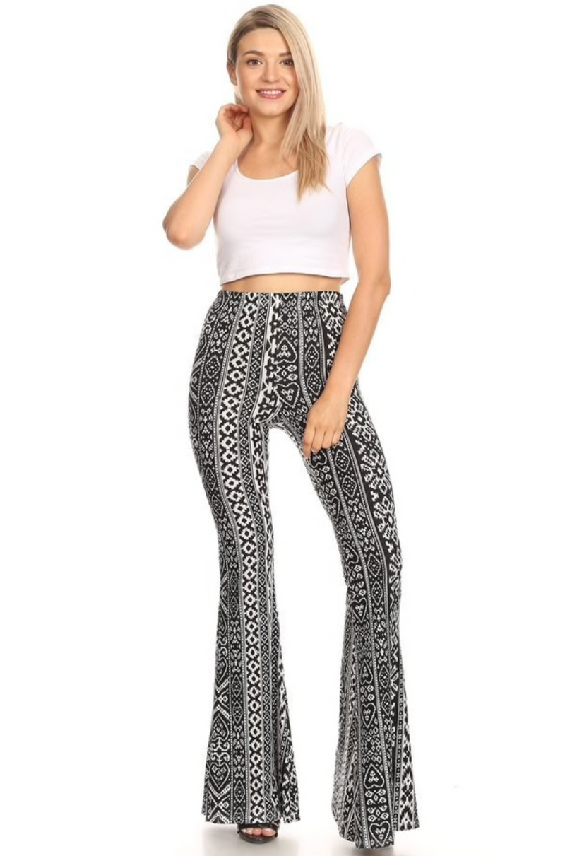 aztec flared trousers